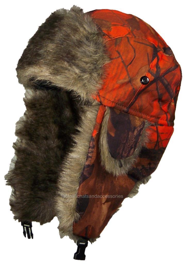 Best Winter Hats Orange Real Tree Camouflage Hunter/Trapper Winter Hat