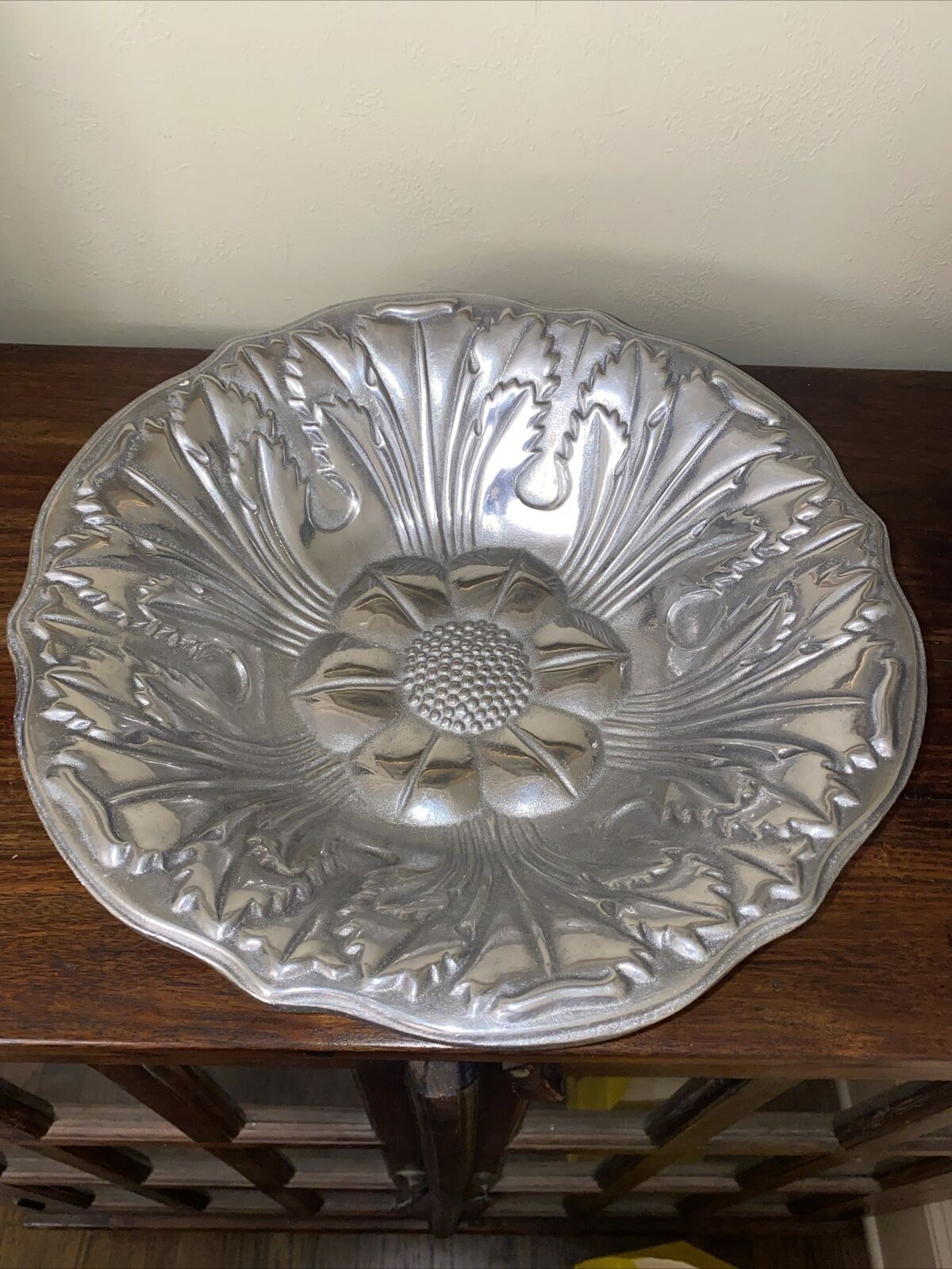 RWP The Wilton Co Pewter Floral Bowl Large Serving 13\
