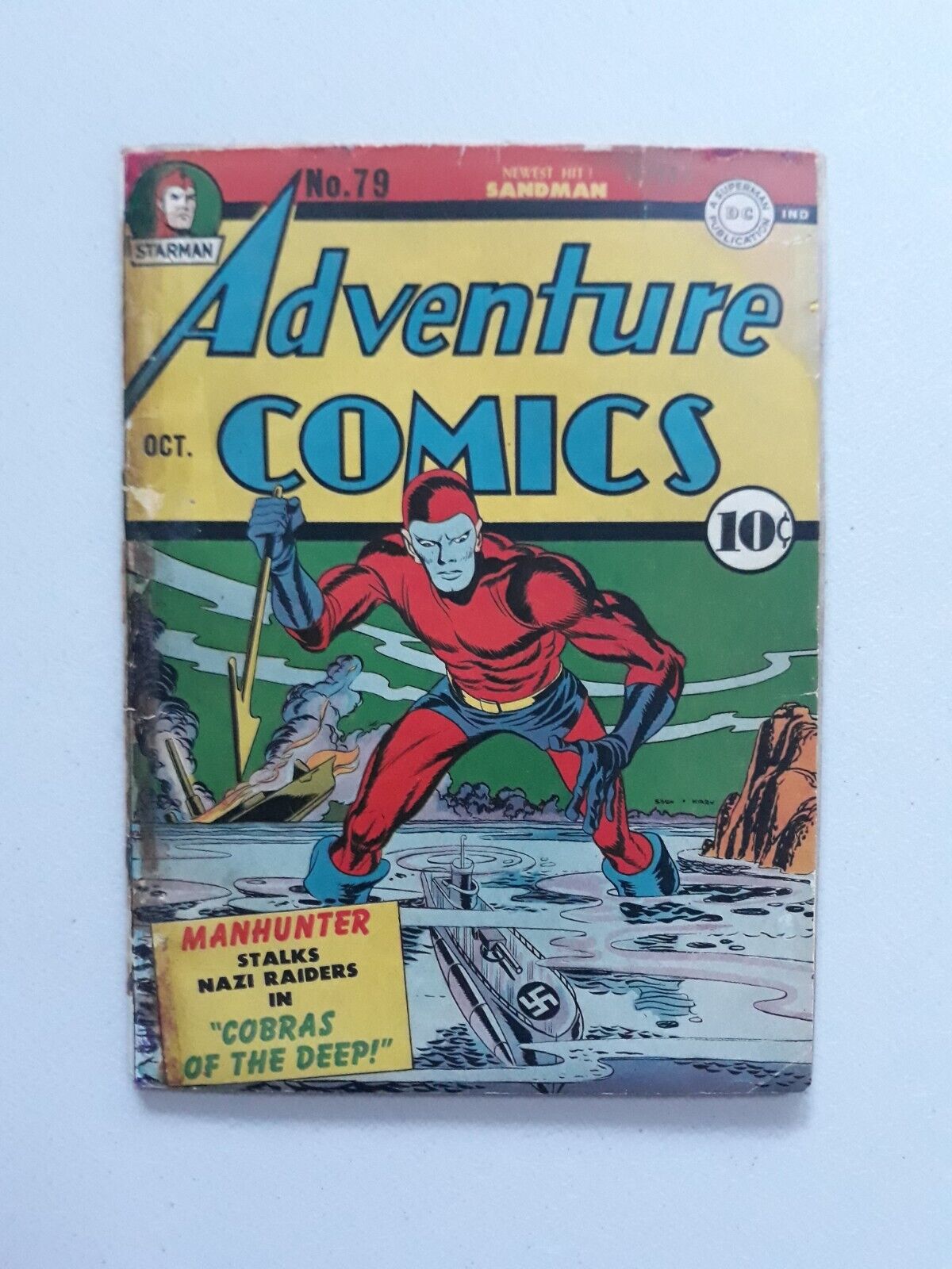 Adventure Comics #79 DC Golden Age Manhunter Cover, Kirby Simon, Sandman 1942