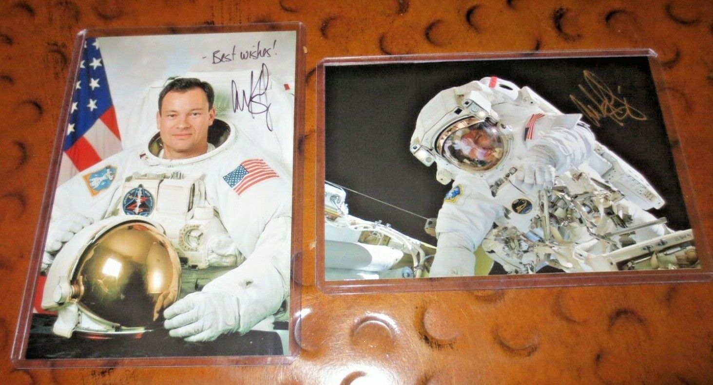 2  Michael Lopez Alegria NASA Space X signed autographed 4x6 photos spacewalks