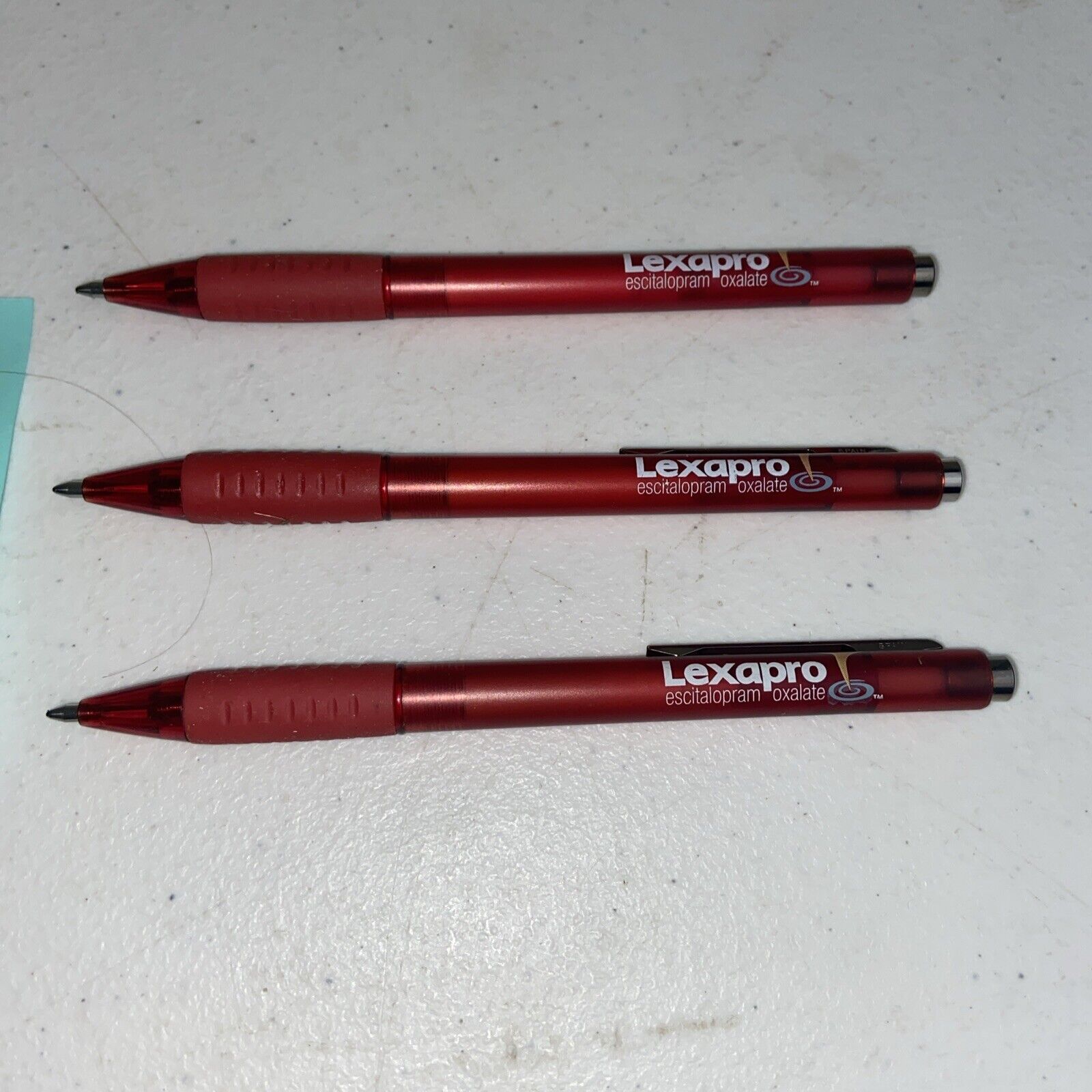 Lexapro Drug Rep Pharmaceutical Promo Advertising Pens Plastic Lot Of 3 New