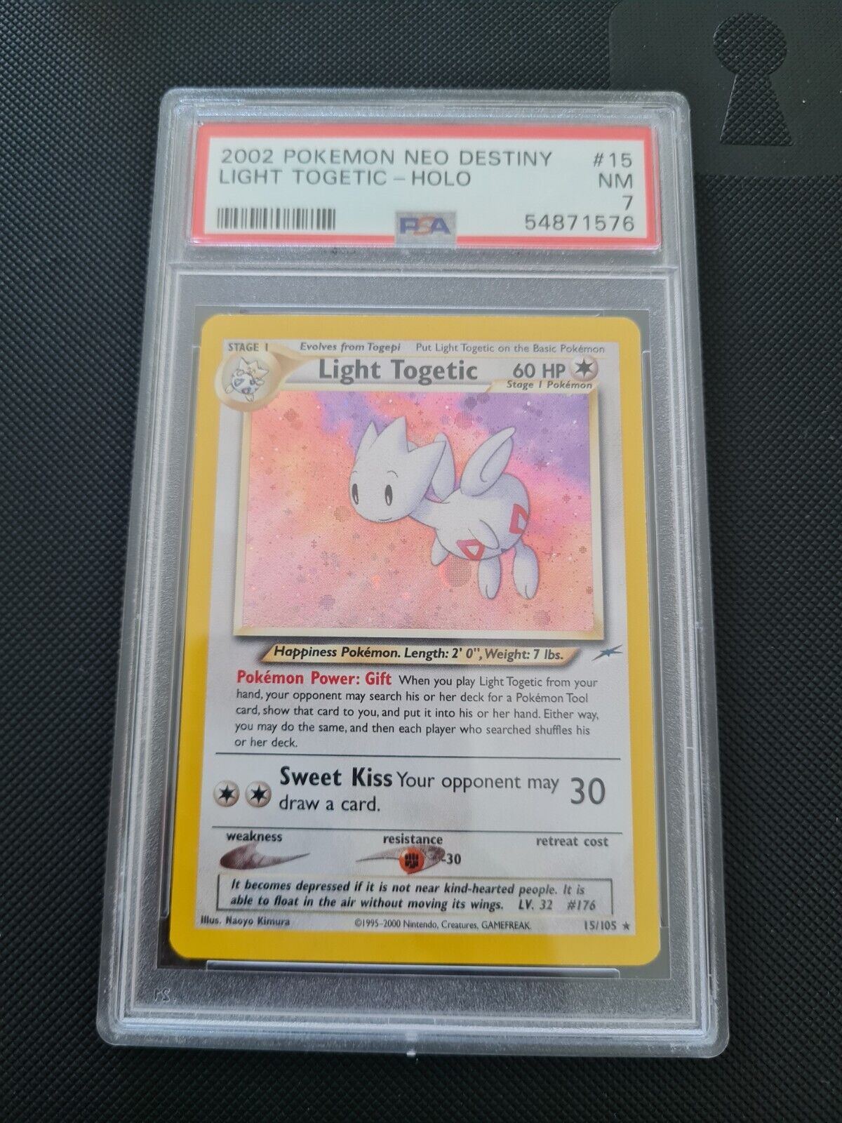 Pokemon Card - Light Togetic Holo Rare Neo Destiny 15/105 WOTC - PSA 7