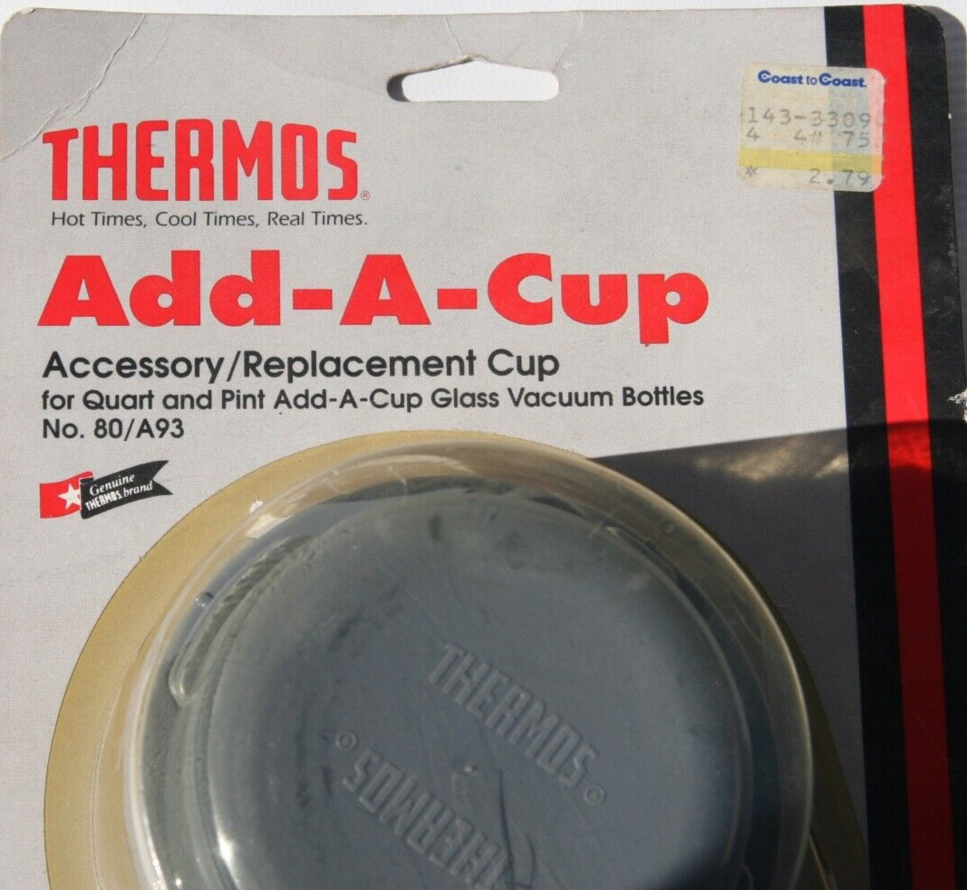 Deadstock Vintage Thermos Add A Cup Replacement Add-A-Cup Gray 80/A93 Pint Quart