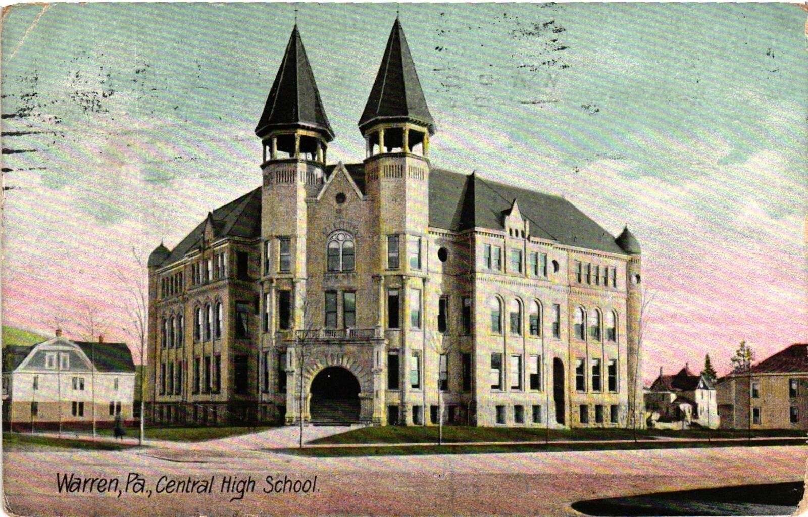 Vintage Postcard- Central High School, Warren, PA Early 1900s