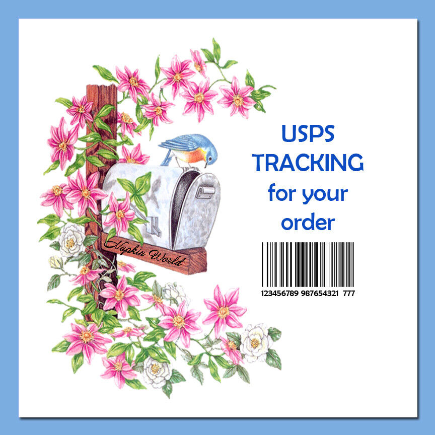 USPS TRACKING -- for your NAPKIN WORLD order of 6 or less sets of napkins 