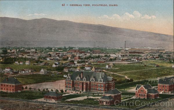 General View,Pocatello,Idaho,ID Mitchell Bannock,Power County Postcard Vintage