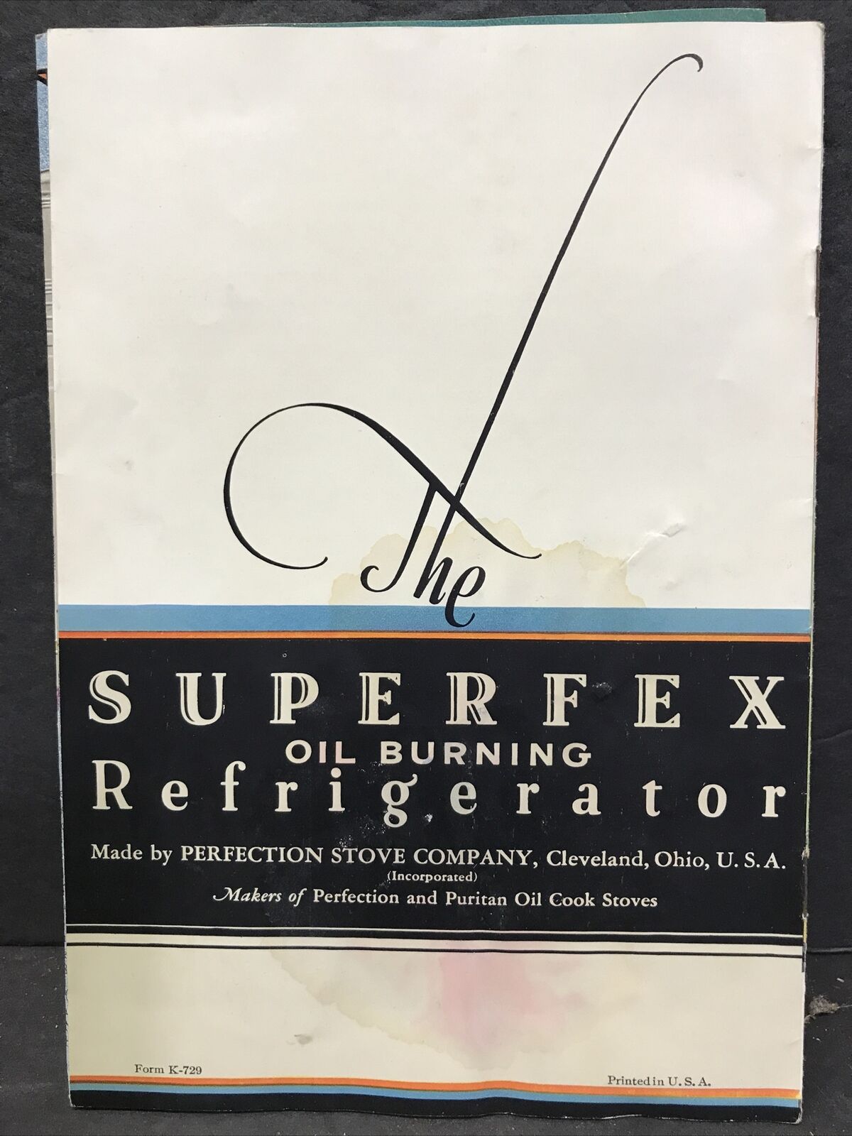 Superfex Oil Burning Refrigerator Booklet Perfection Stove Co & Puritan Oil
