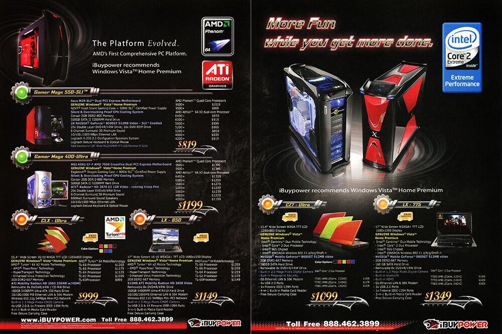 iBuyPower Gaming PC Original 2009 Ad Authentic AMD Intel Retro Tech Promo