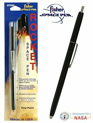 SPR84 Fisher Space Pen Black Rocket Pen w/ Black Ink, Fine Point, 1 Each