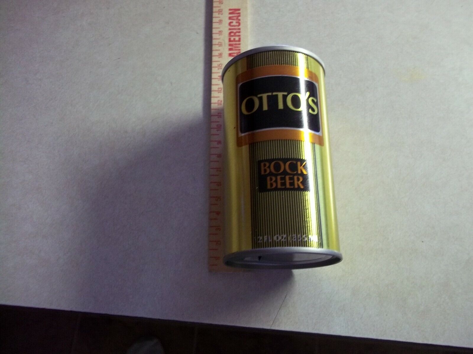 Vintage EMPTY OTTO'S BOCK BEER STRAIGHT STEEL CAN Walter Eau Claire Wisconsin