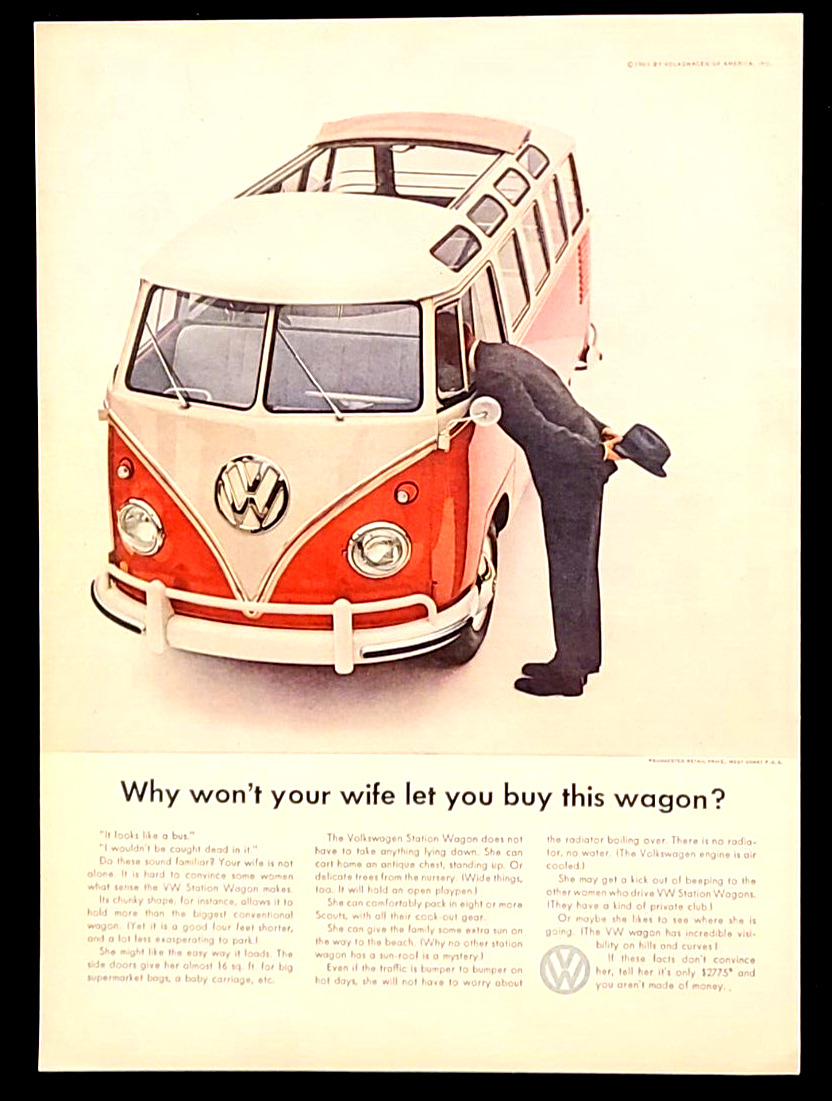 Volkswagen Bus Station Wagon Original 1961 Vintage Print Ad