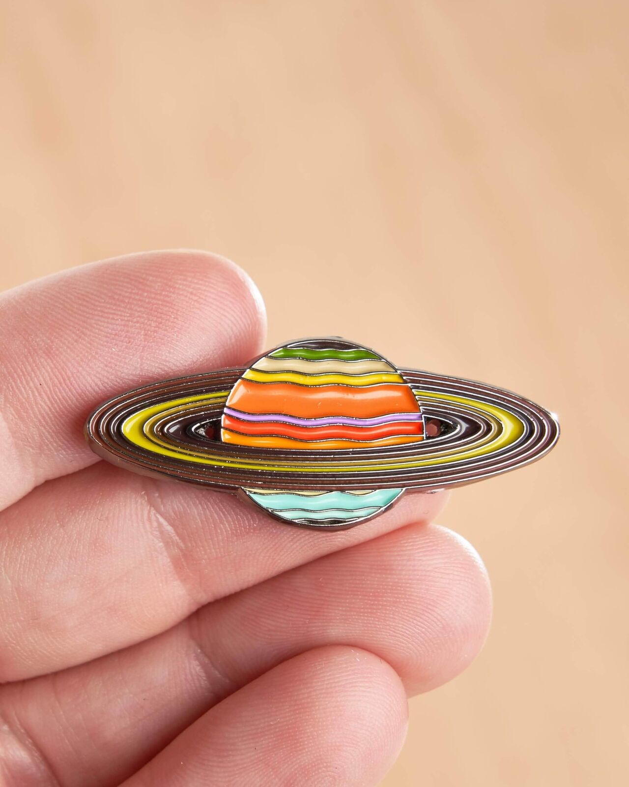 Saturn Planet Enamel Pin for Space Scientists Astronomer
