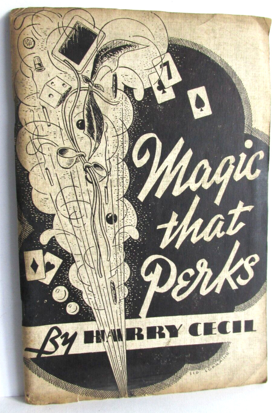 1937 Magic Book, Magic That Perks By Harry Cecil Signed By Author with drawing