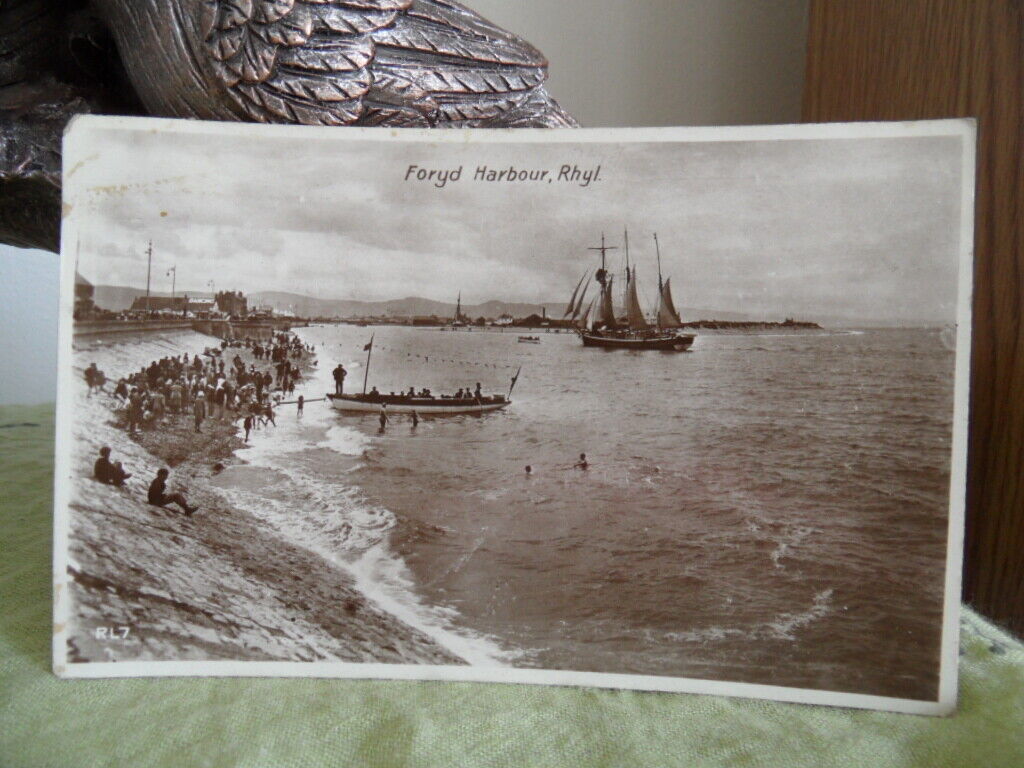 RP 1933 Foryd Harbour Rhyl - RL7 Postcard - Collectable Auxiliary mark