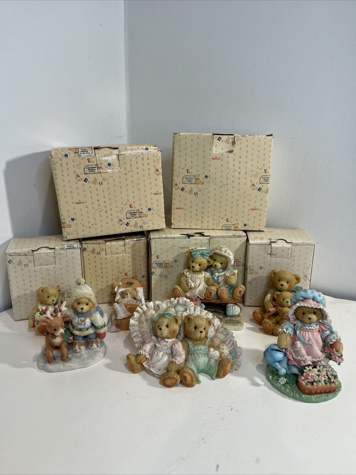 Enesco Cherished Teddies Lot Of 7 With Boxes