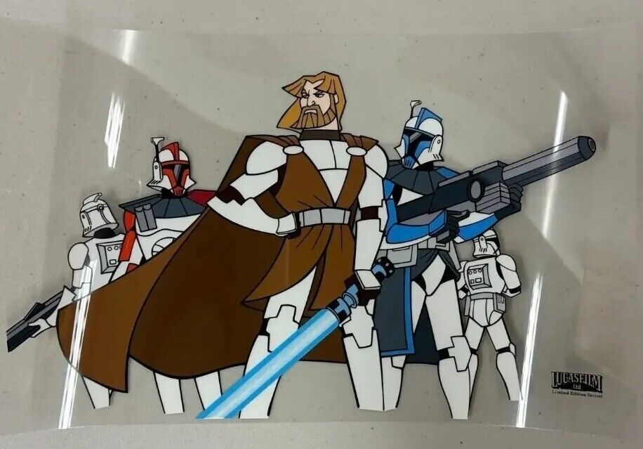 Star Wars Clone Wars General Obi-Wan Kenobi & Clone Troopers Limited Ed Sericel