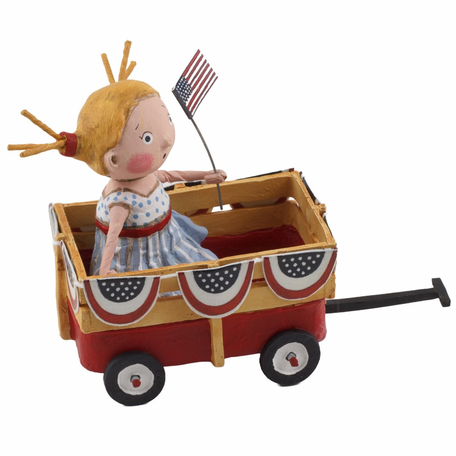 Lori Mitchell Polly\'s Parade Girl Wagon 4th of July Americana Patriotic Figure