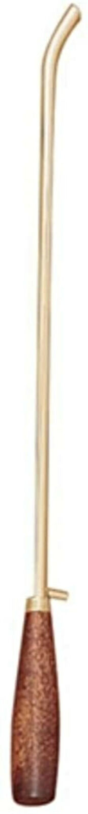 Solid Brass Candlelighter With Walnut Stained Wooden Handle, 18 Inch N.G.