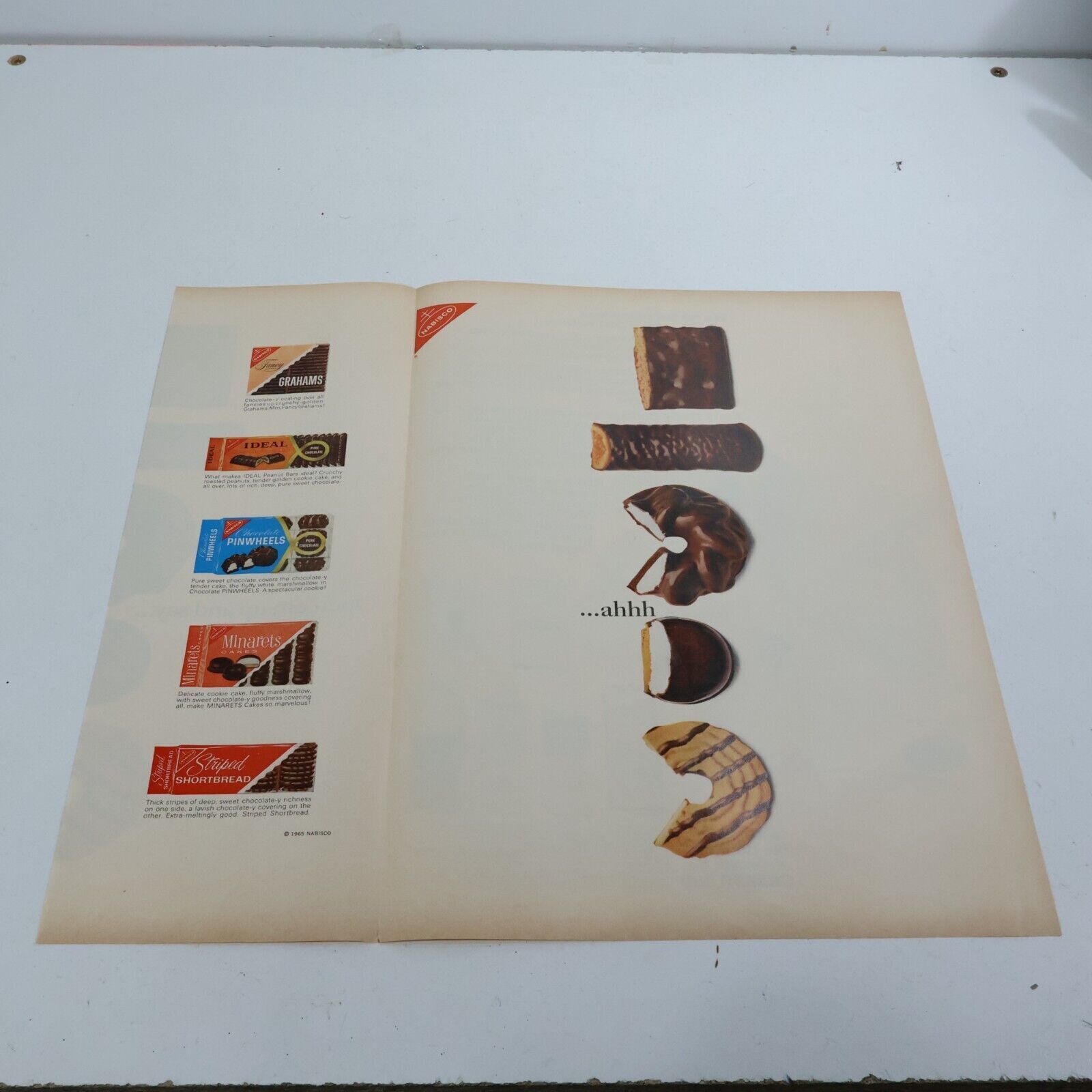 1965 Nabisco Cookies Fold Out Greenwood Fabrics Print Ad 10.5\