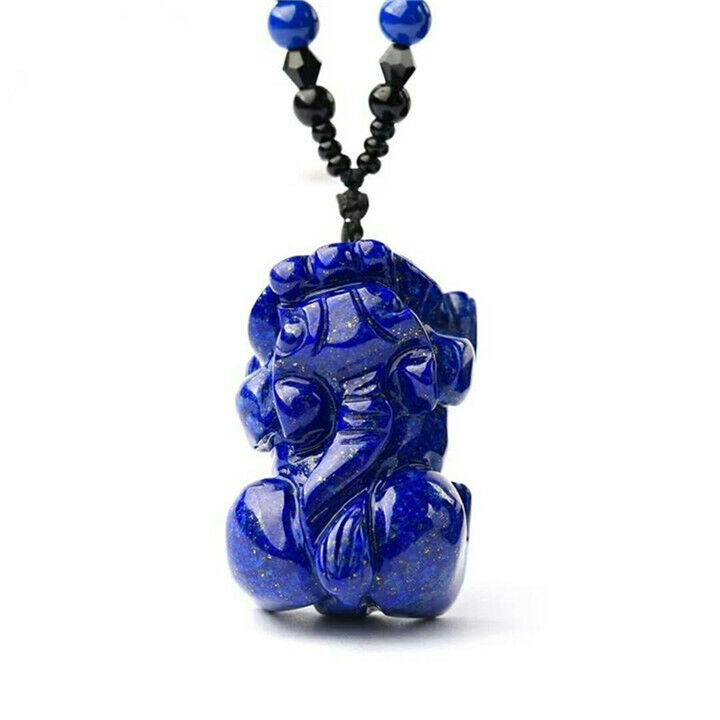 Blue Natural Lapis Lazuli  pixiu Crystal Bead Necklace Pendant AAAA23x13x6mm