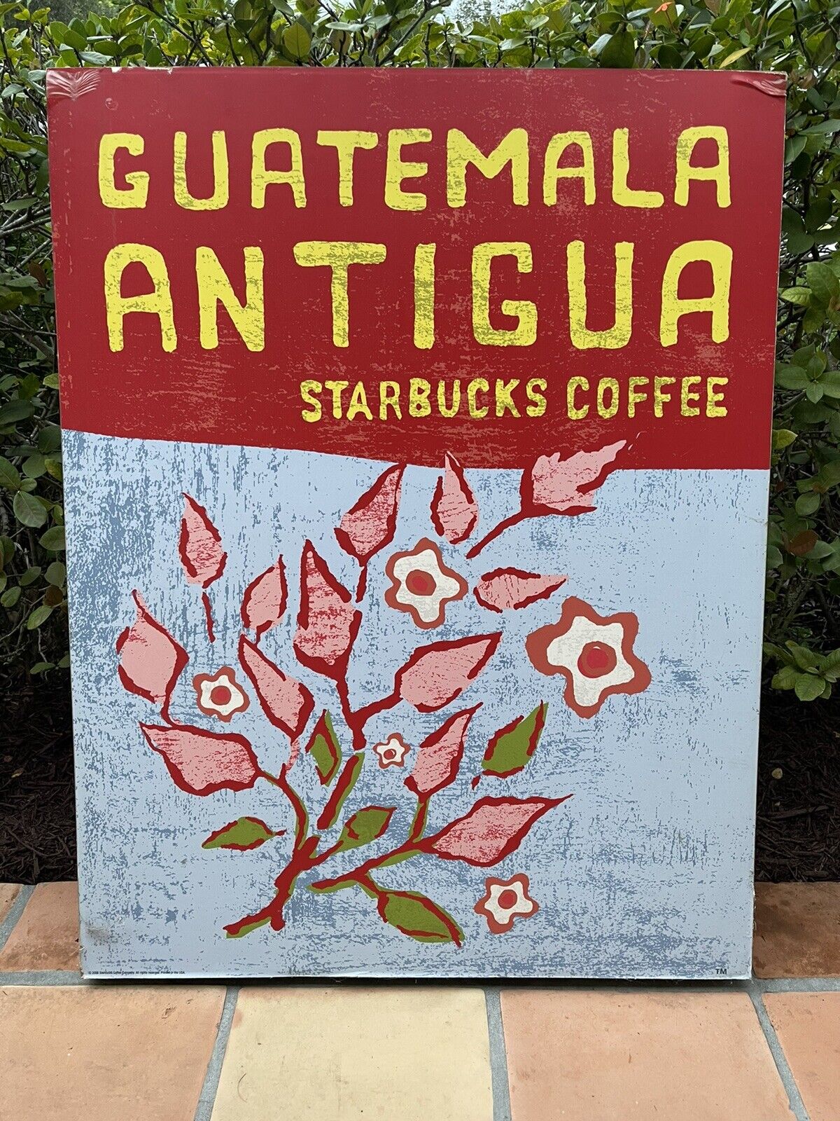 VTG Starbucks Guatemala Antigua RARE Store Wall Art Poster 40”x31” 2003 Original