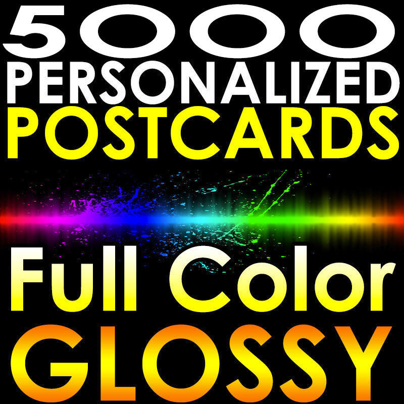 5000 CUSTOM PRINTED 3x5 PERSONALIZED Postcards Full Color UV Coated Glossy 3