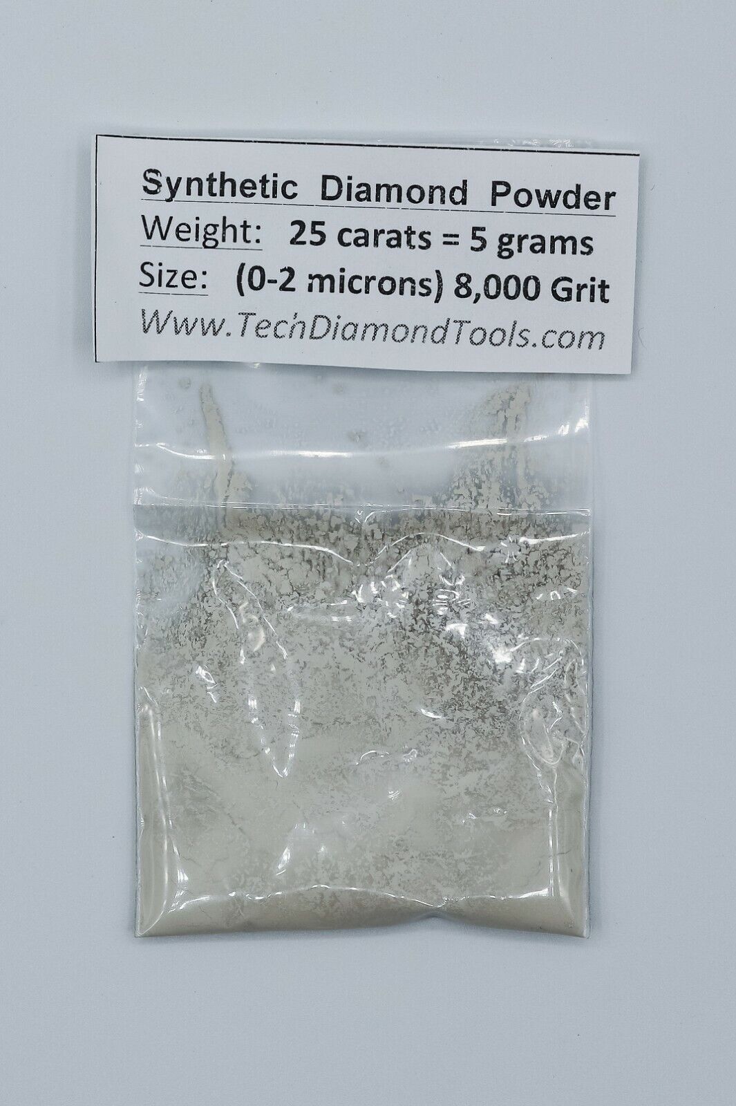 Diamond Micron Powder 8.000 Grit Mesh ( 0-2 Micron ), Weight = 25 Carat = 5 Gram