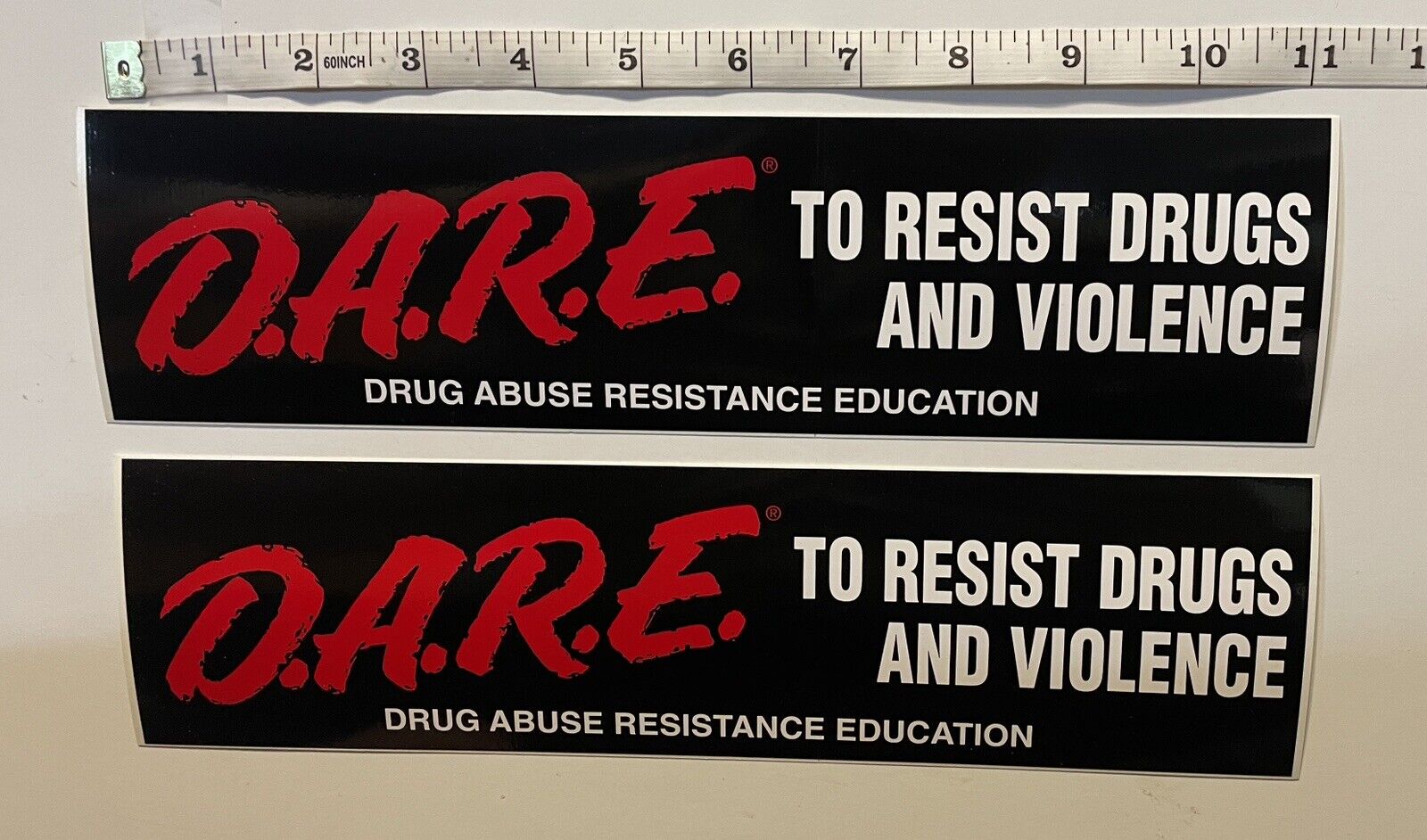 DARE To Resist Drugs & Violence 2 Bumper Stickers Lot Drug Abuse Resistance