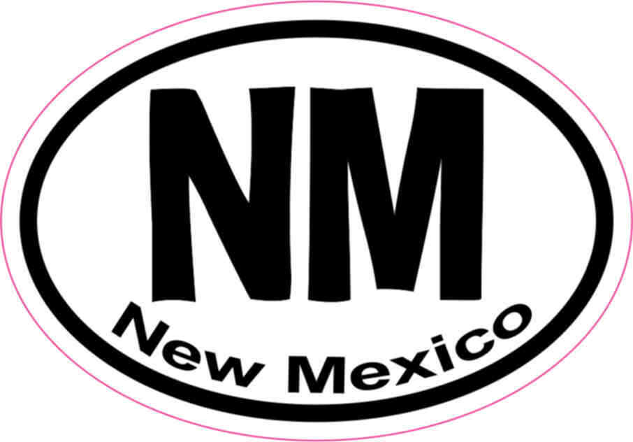 3X2 Oval NM New Mexico Sticker Vinyl State Vehicle Window Stickers Bumper Decal