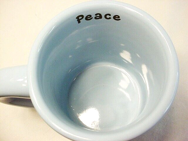Life Is Good Mug Peace Sign Light Blue Do What You Like Good Home EUC 