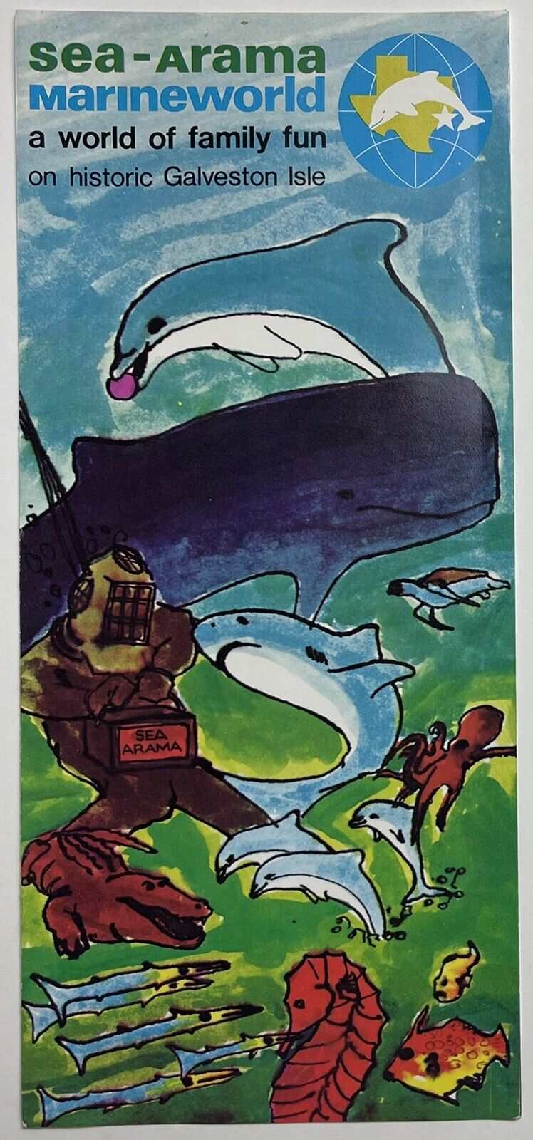 Vintage Sea Arama Marineworld GALVESTON TEXAS 1960s Advertising Brochure