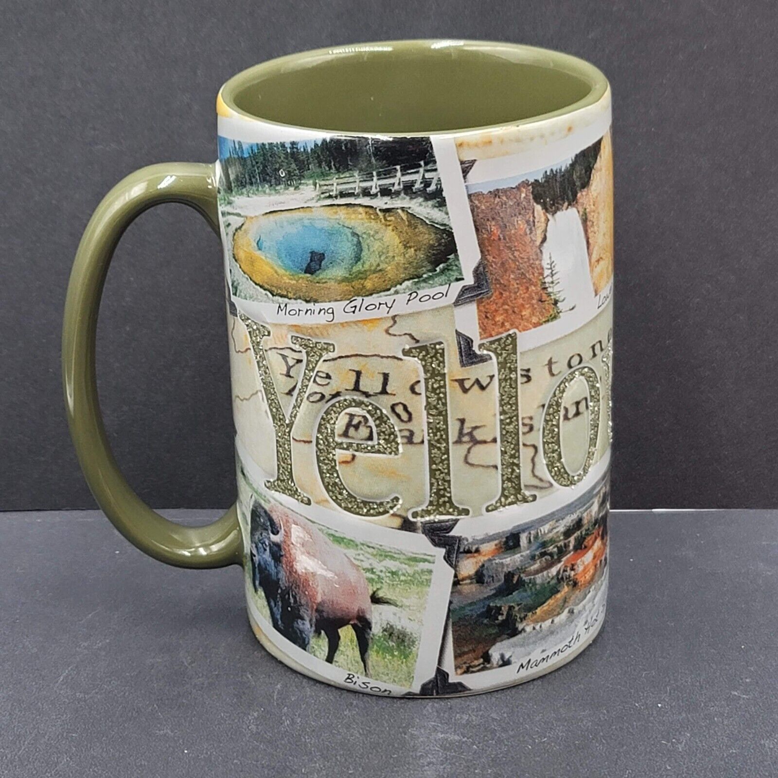 Coffee Mug Souvenir Yellowstone National Park Etched Tourist Attractions 18 oz