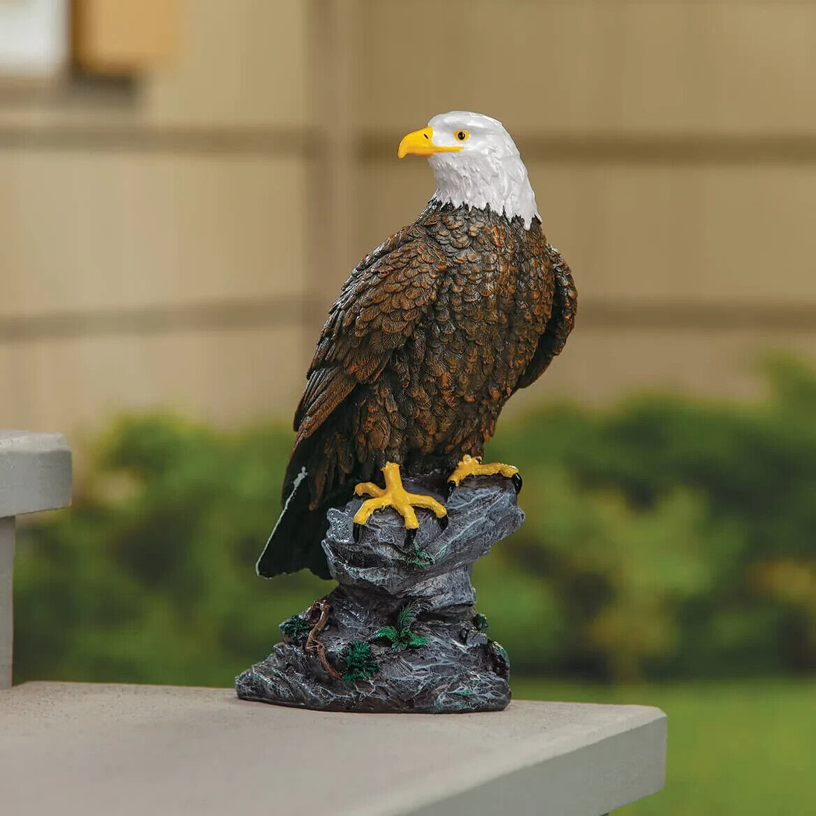 American Bald Eagle Statue Outdoor Bird Sculpture Tabletop Home Yard Decor Gift