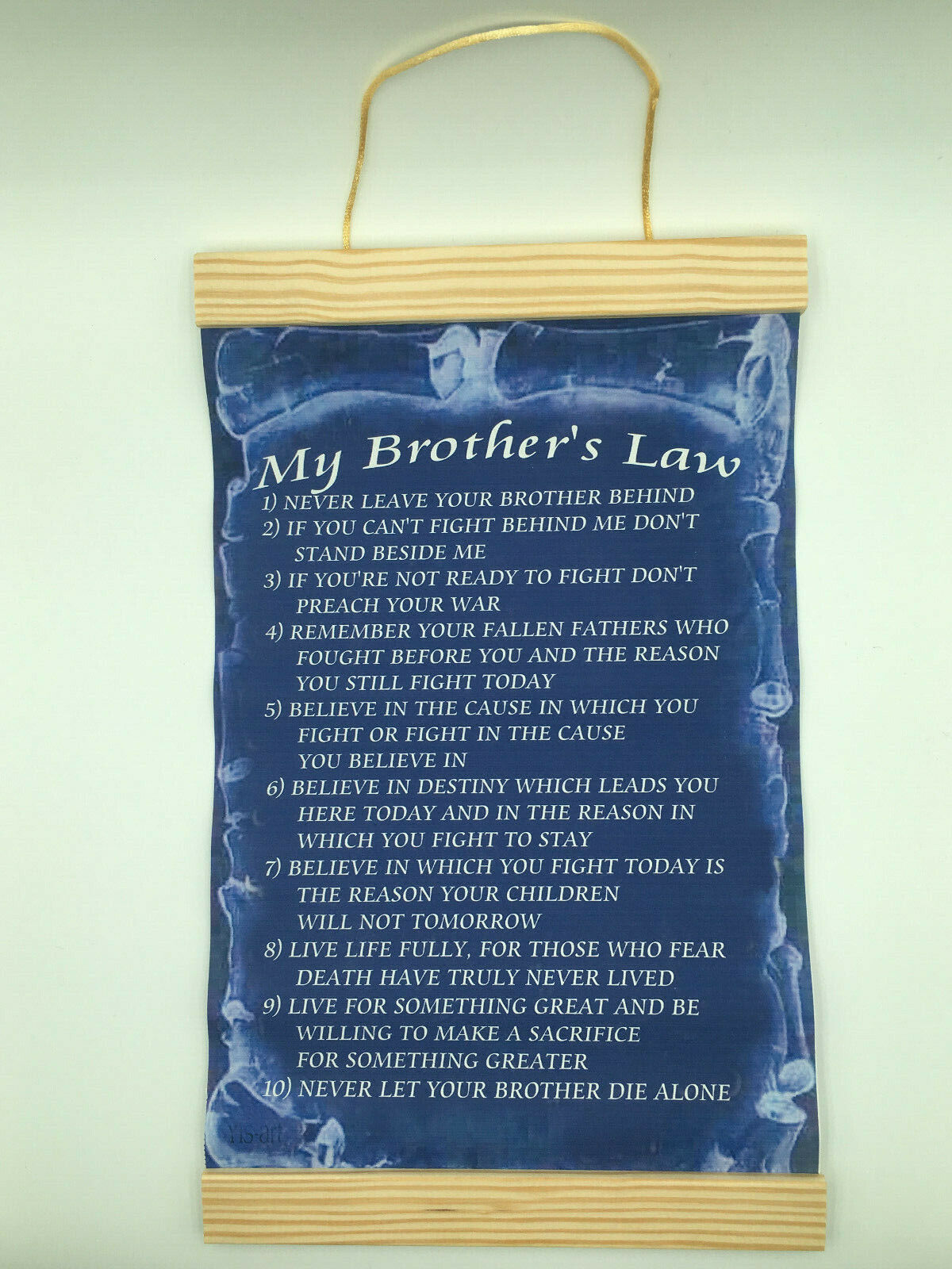 My Brother\'s Law,Canvas Wall Print, 8x12,Dark Blue Background