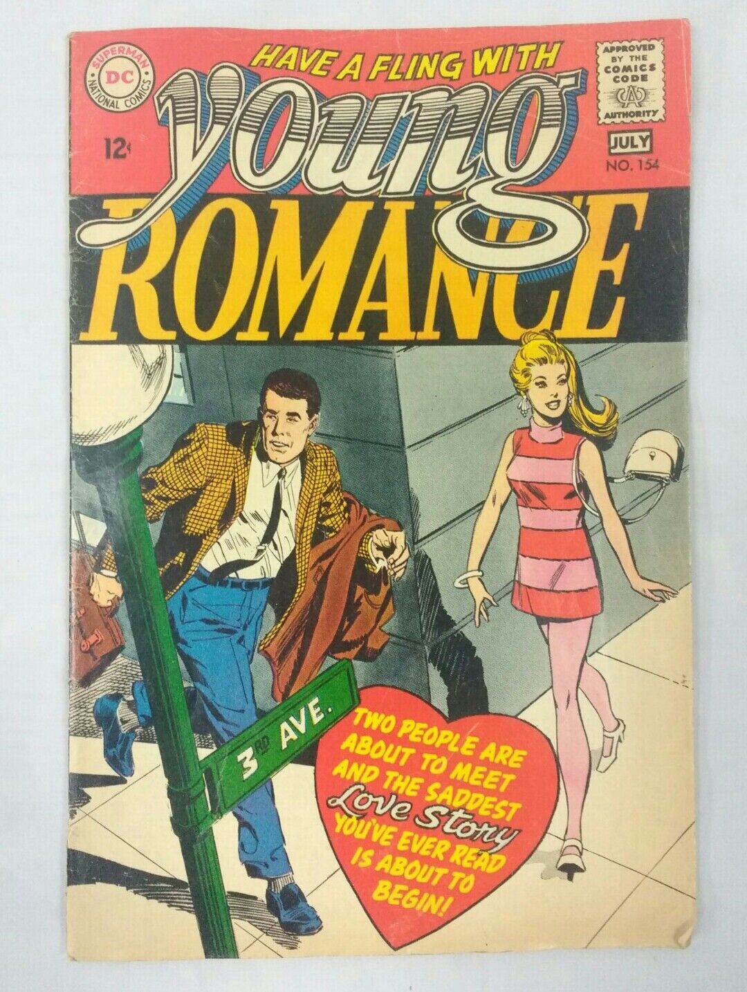 Young Romance 154 DC Romance Neal Adams Comic Book 12 Cent Cover See Photos