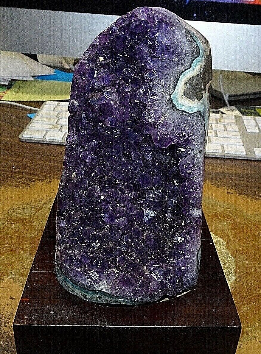  LARGE POLISHED AMETHYST CRYSTAL CLUSTER CATHEDRAL  GEODE FROM URUGUAY  