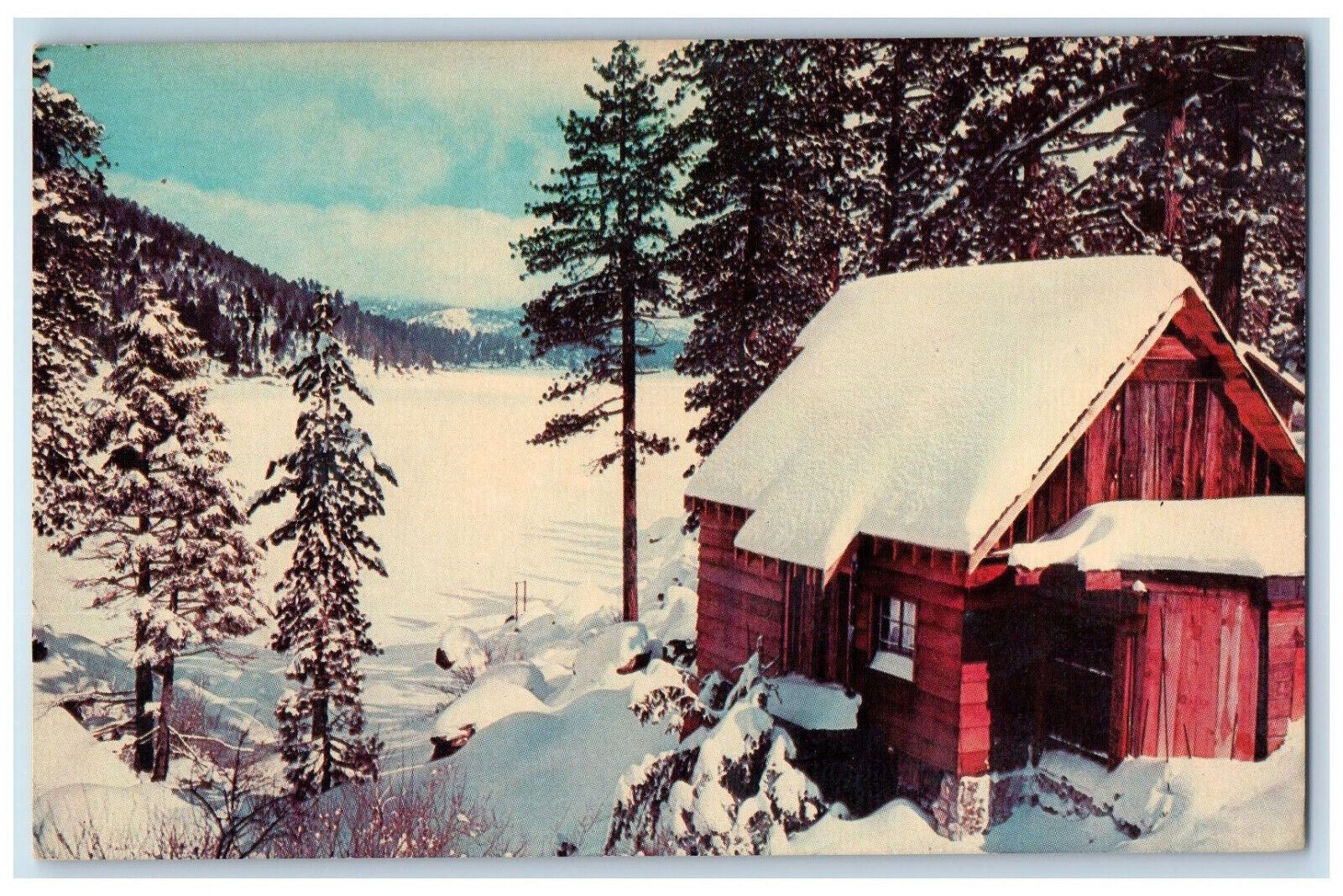 c1950\'s Snow Lake Lodge Winter Fairy Land Greetings From Henniker NH Postcard