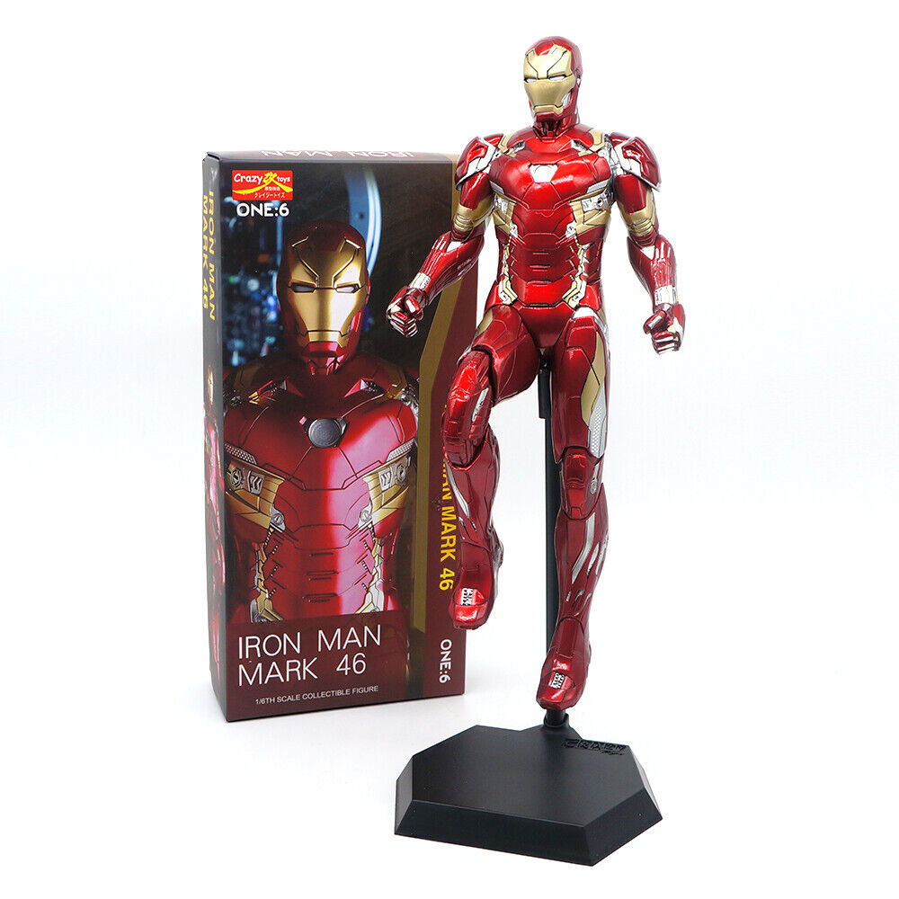 Crazy Toys Iron Man MK46 Stark Marvel Avengers 12\'\' Action Figure Model Statue