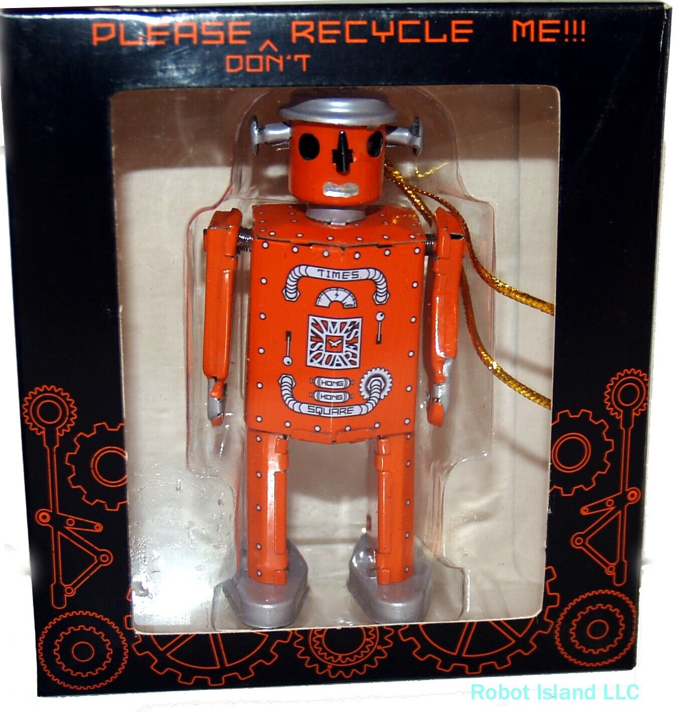 ATOMIC ROBOT MAN Christmas Ornament Tin Toy Collectible Retro Space - SALE