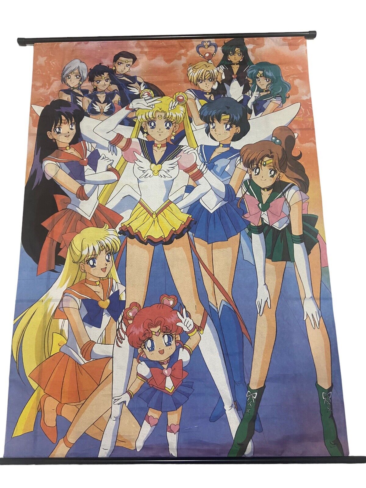 Vintage Sailor Moon Wall Scroll Rare Design Anime 1990s 42x30