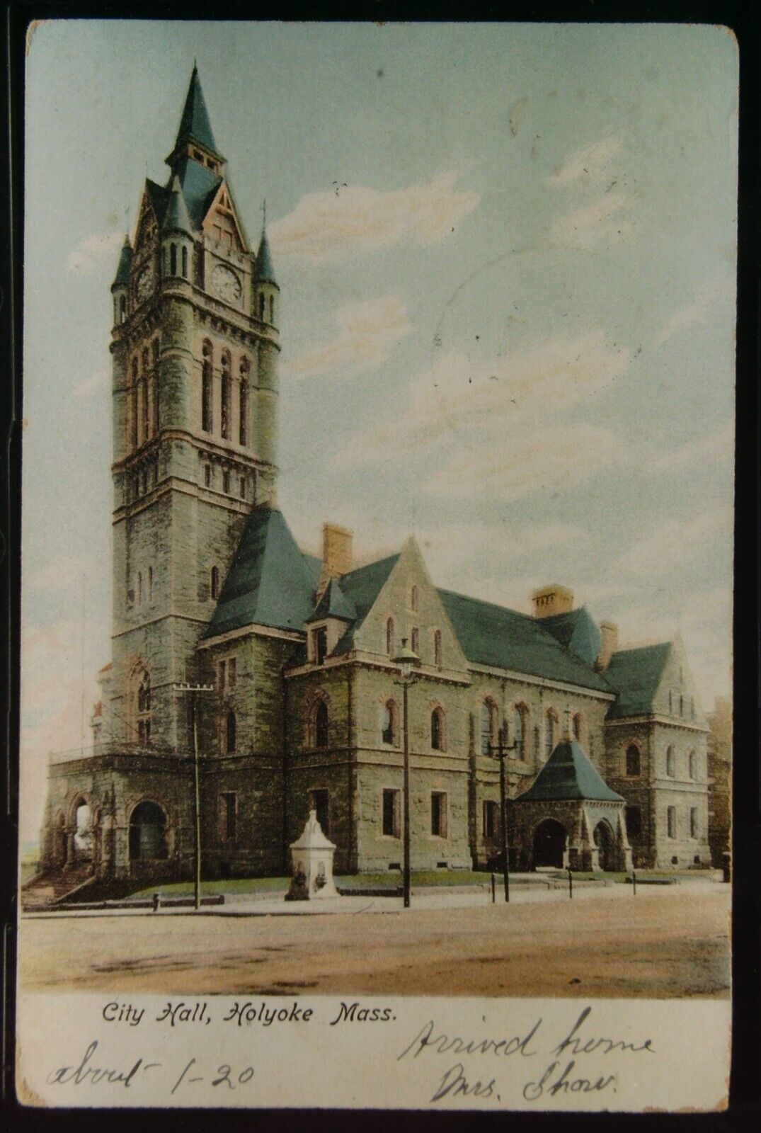 1906 Postcard City Hall Holyoke Massachusetts Mass MA Undivided Back