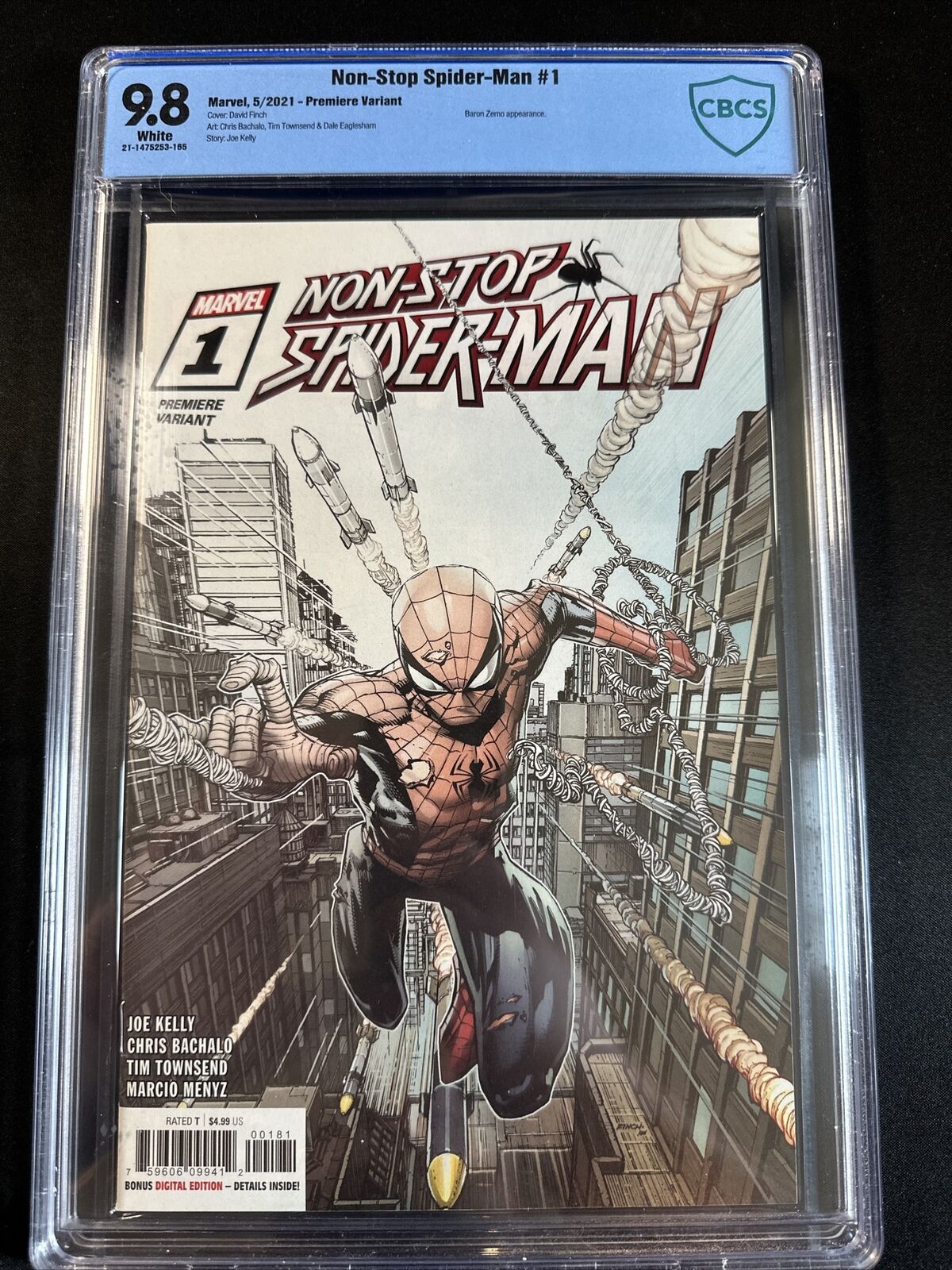 Non Stop Spider-Man #1 CBCS 9.8 Finch Premiere Variant Cover White Pages