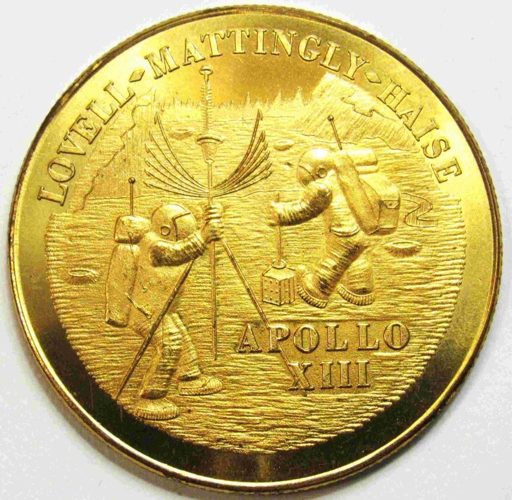 APOLLO 13th ORIGINAL CREW COIN BEFORE MATTINGLY WAS EXPOSED TO GERMAN MEASLES