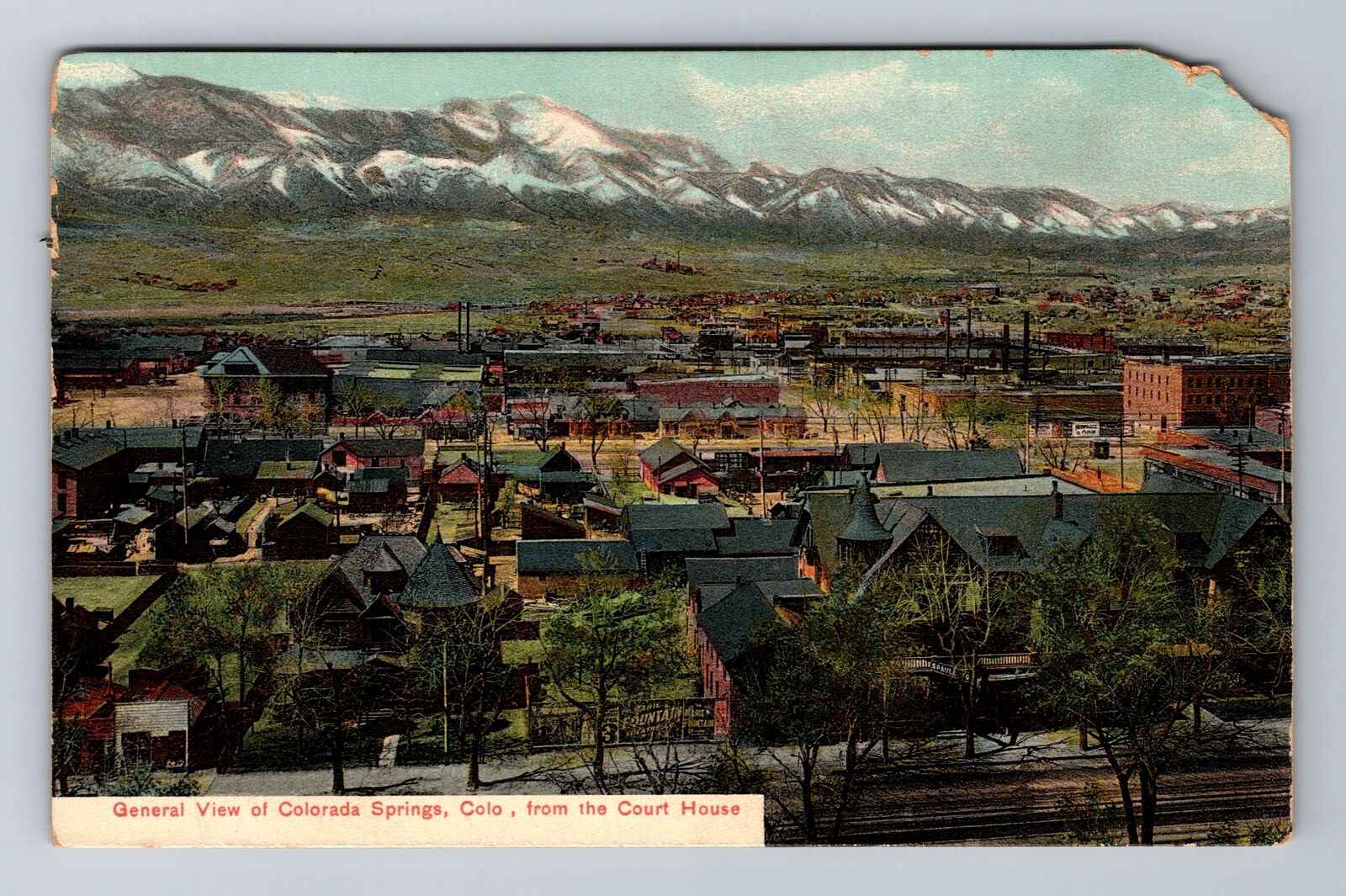 Colorado Springs CO-Colorado, General View Of Colorado Springs Vintage Postcard