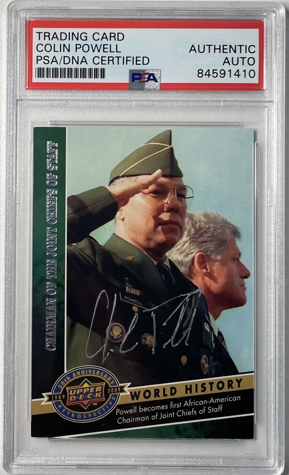 2009 UPPER DECK GENERAL COLIN POWELL SIGNED AUTOGRAPH PSA DNA CERTIFIED