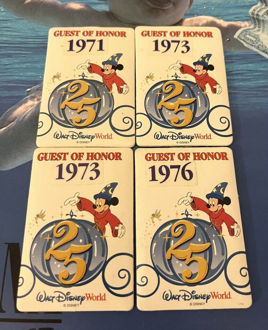 Walt Disney World 25th Anniversary Guest of Honor Badge Vintage 1971 1973 1976