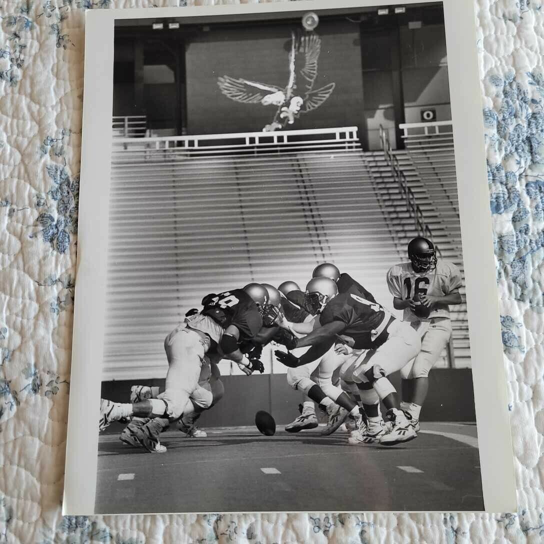 1997 Boston College Eagles Stadium Press Photo Defense Work on Line Play Mascot