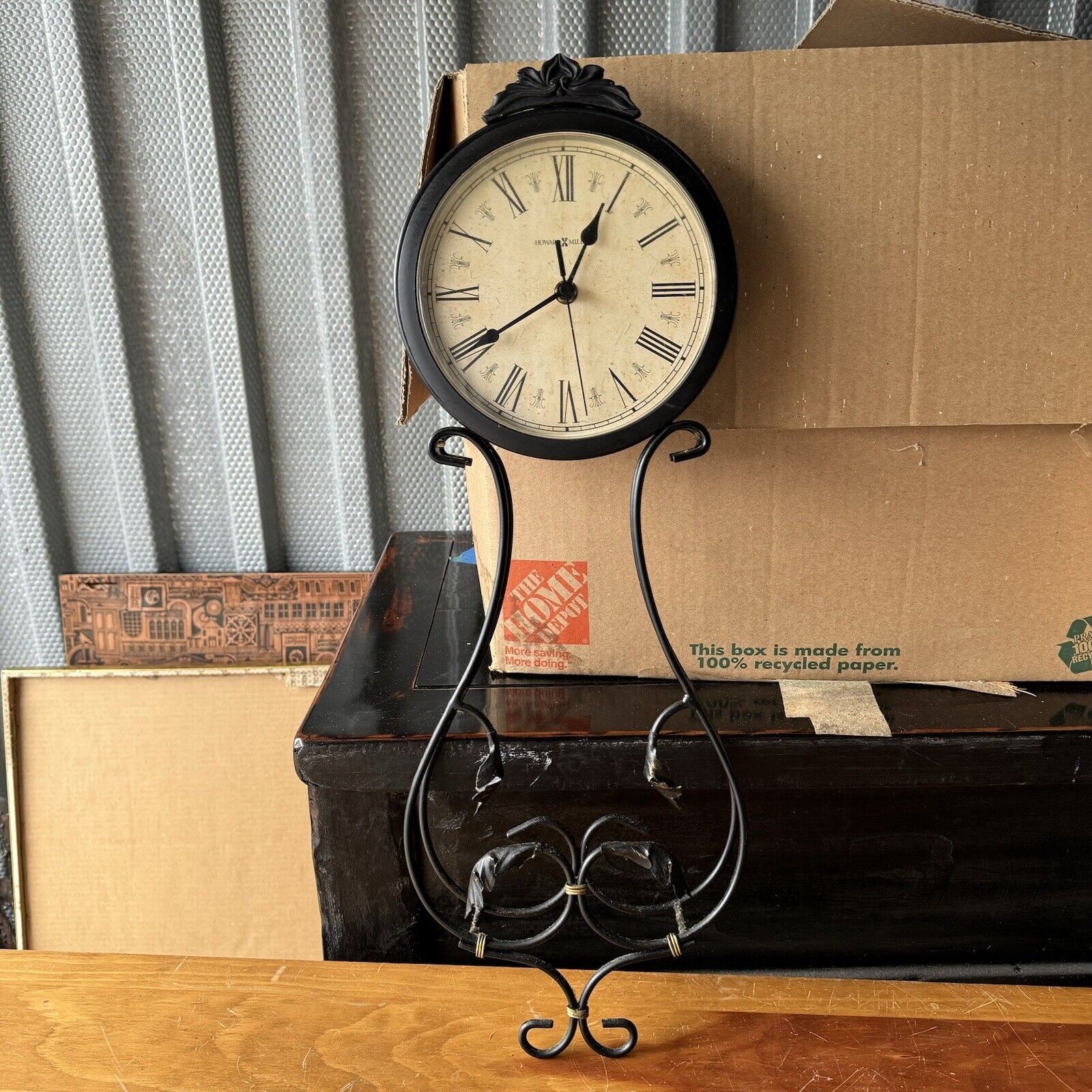 Howard Miller Paulina 625-296 Wall Clock Wrought Iron Leaves No Pendulum