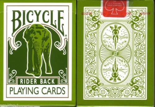 1st EDITION GREEN Bicycle Elephant 808 Tsunami Playing Cards Deck Made in Ohio
