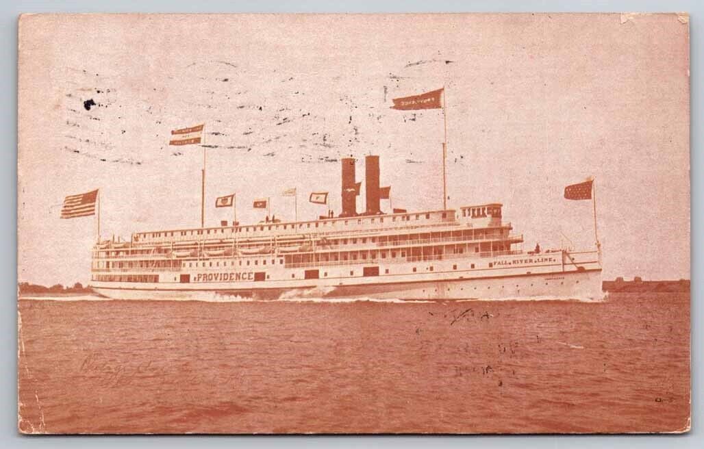 eStampsNet - RPPC Providence, Fall River Line Steamer 1906 Postcard